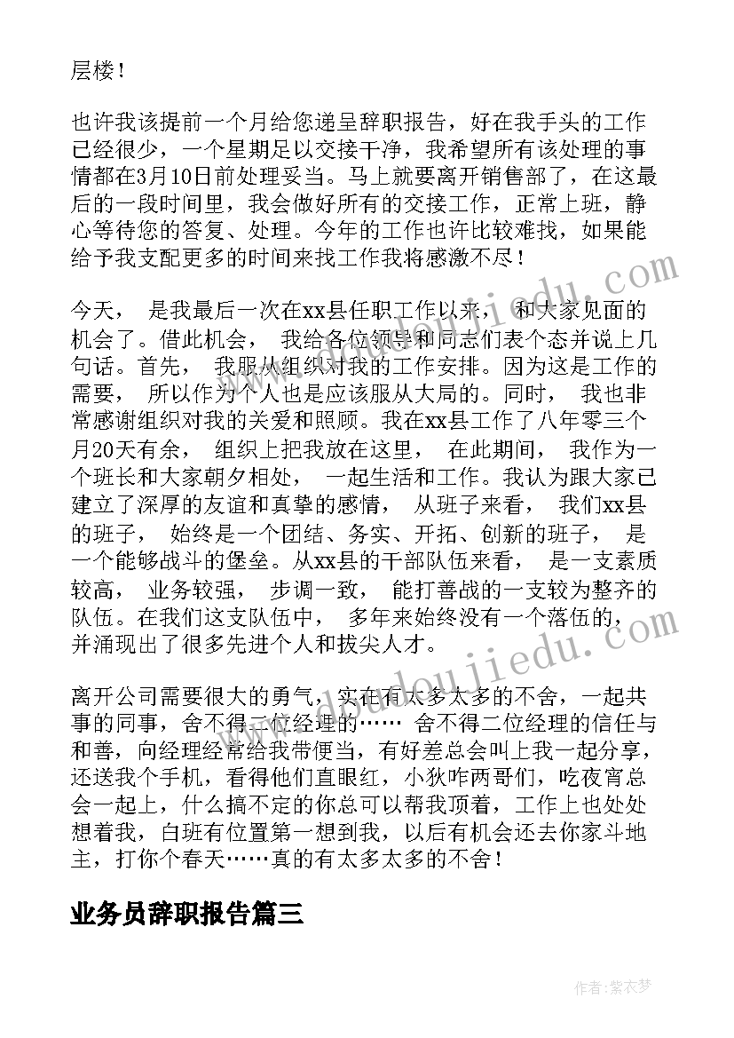 业务员辞职报告(优秀5篇)