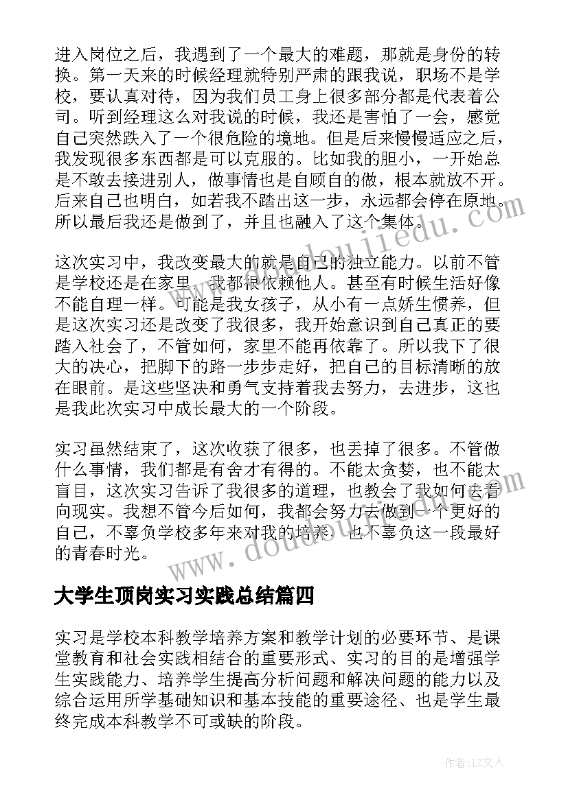 2023年大学生顶岗实习实践总结 大学生顶岗实习总结(精选7篇)