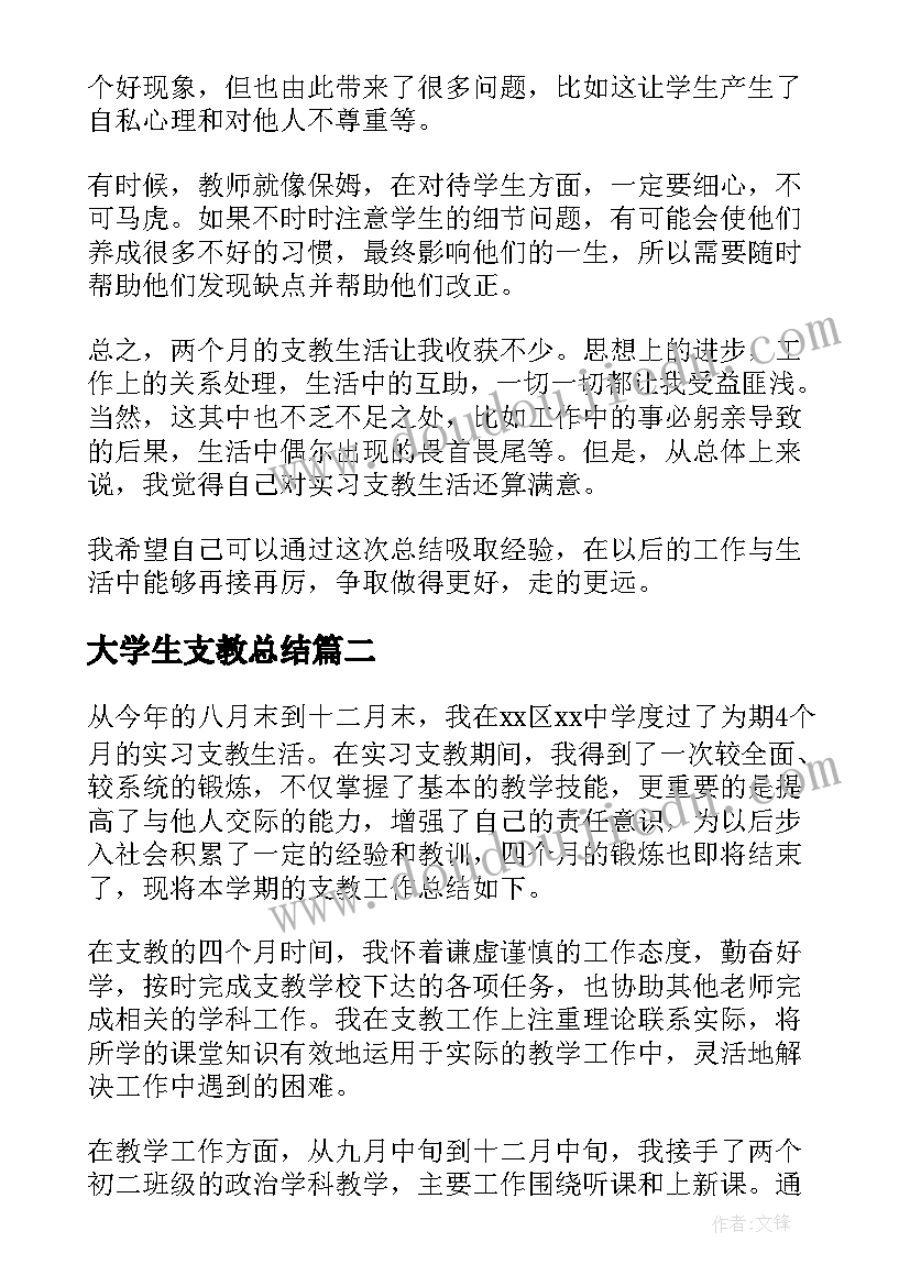 2023年大学生支教总结(汇总5篇)