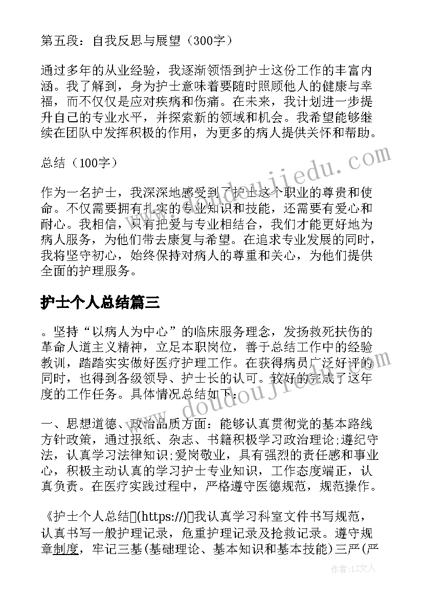 2023年护士个人总结(大全9篇)