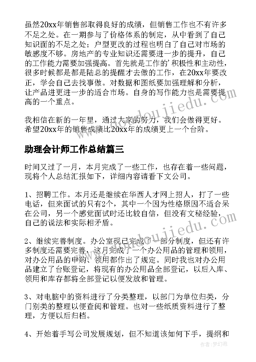 2023年助理会计师工作总结(实用5篇)