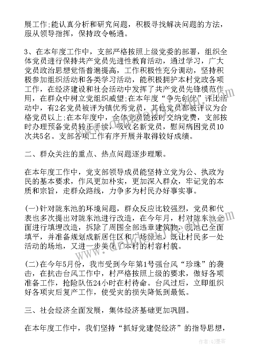 最新村党支部评价工作总结例文(优质5篇)