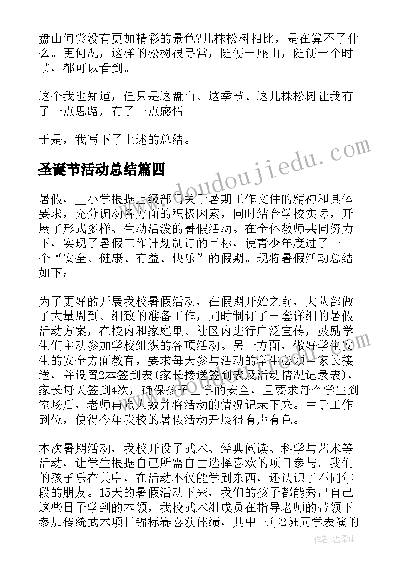 圣诞节活动总结(优质8篇)