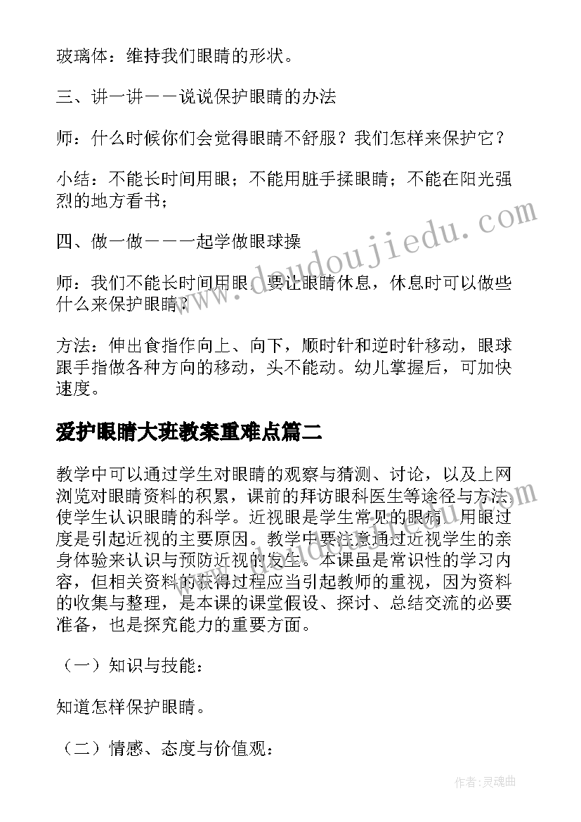 2023年爱护眼睛大班教案重难点(精选5篇)