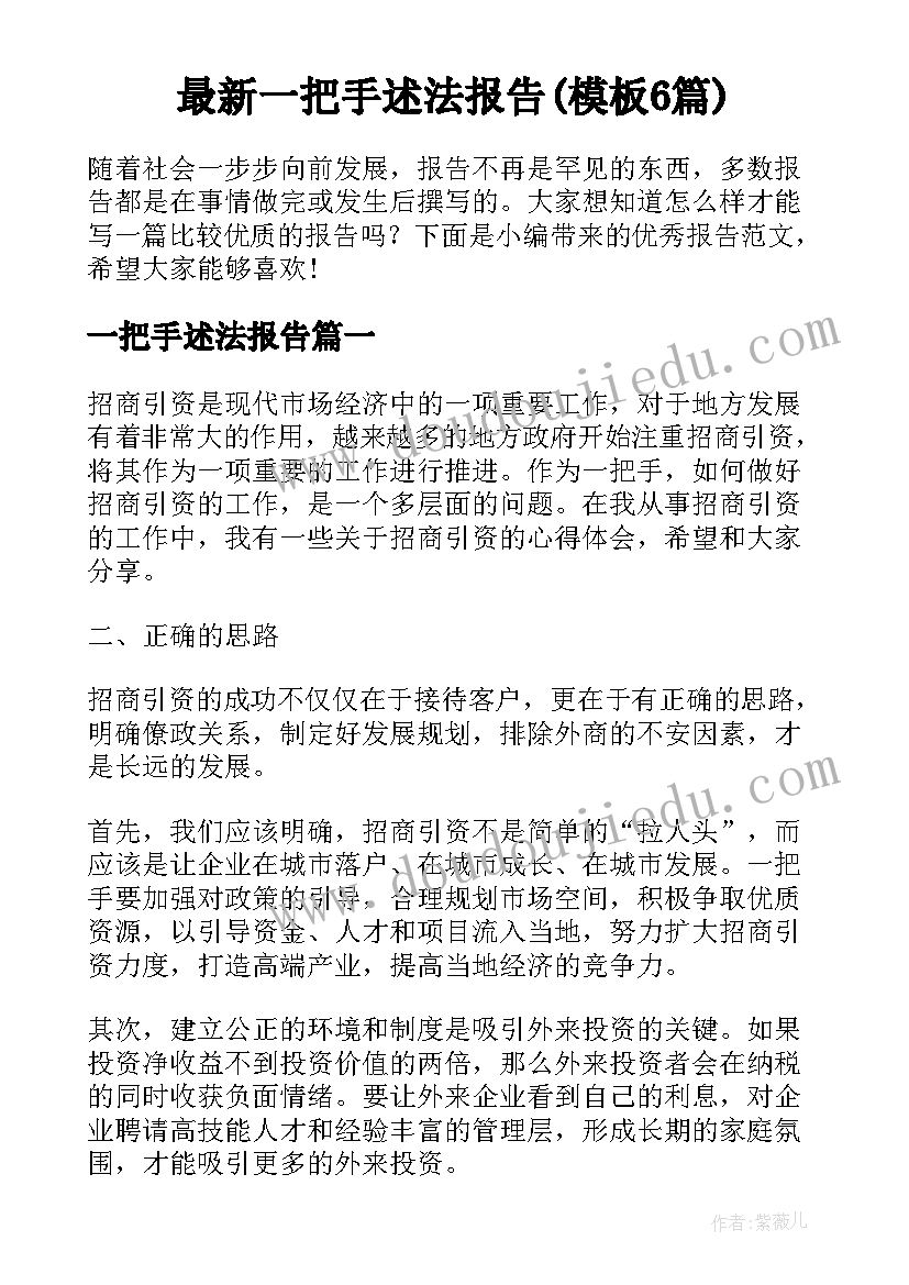 最新一把手述法报告(模板6篇)