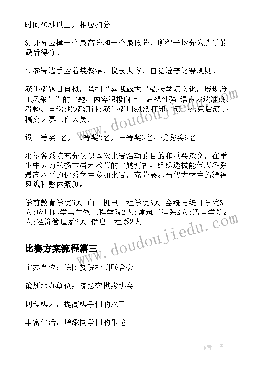 比赛方案流程(大全6篇)