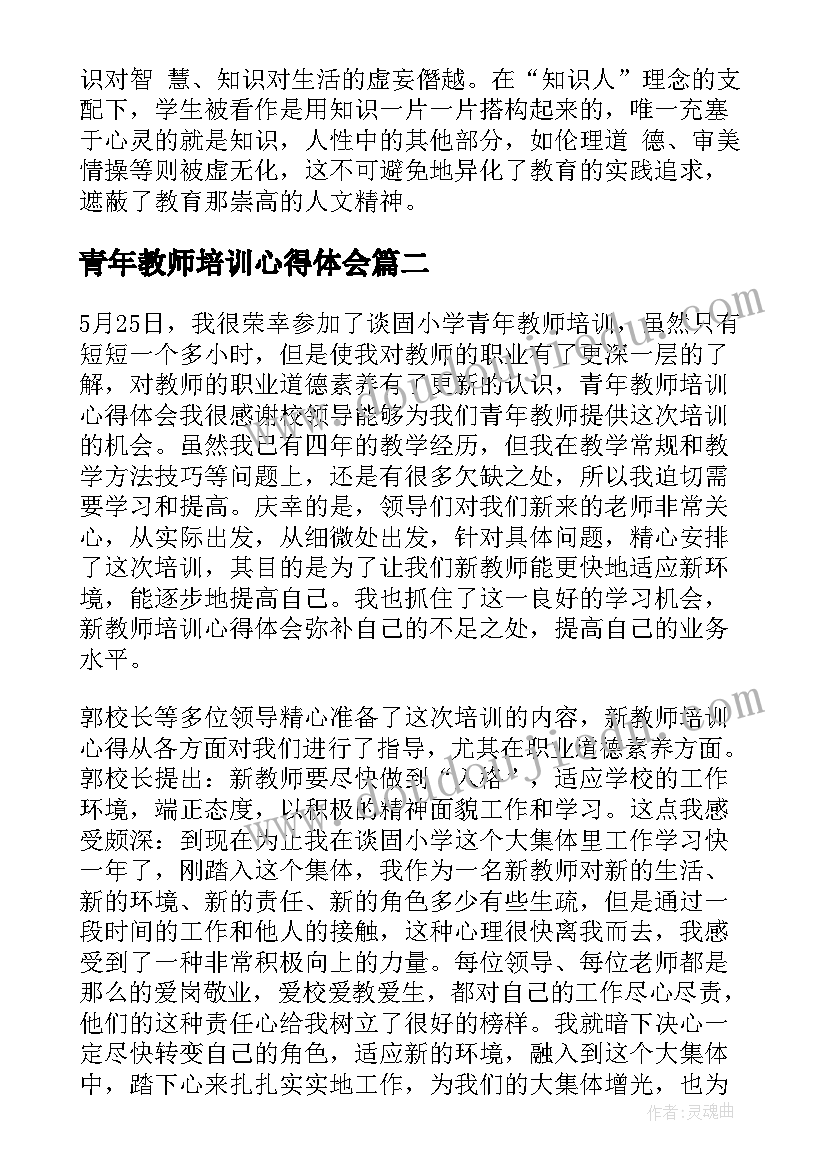 青年教师培训心得体会(优质5篇)