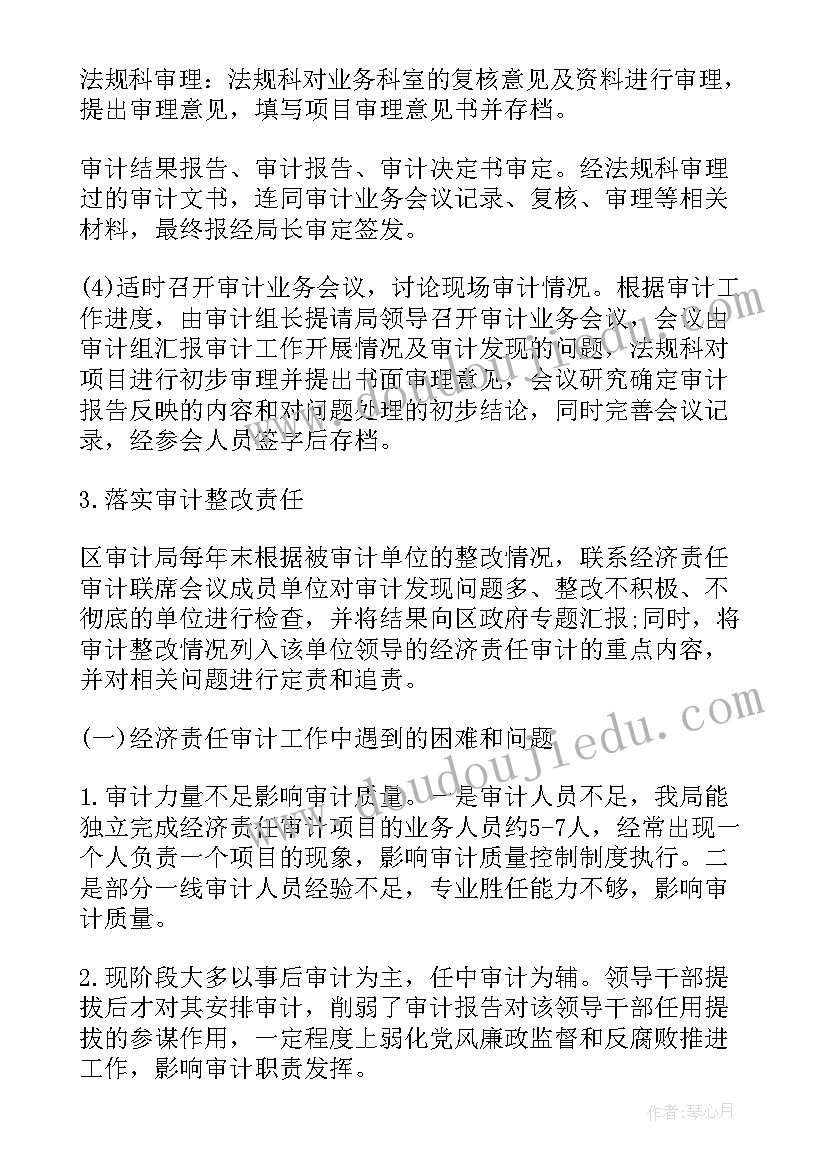 2023年经济责任审计工作总结 经济责任审计的工作总结(汇总5篇)