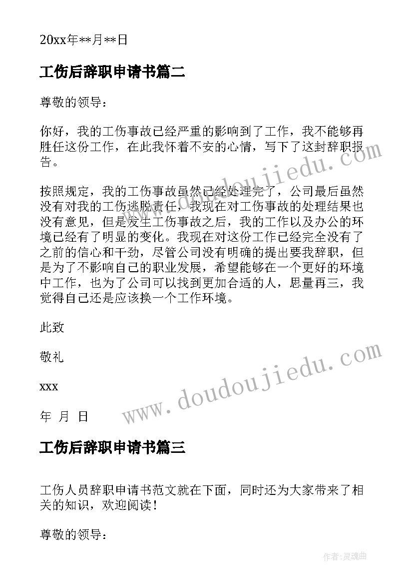 2023年工伤后辞职申请书 工伤人员辞职申请书(优质5篇)