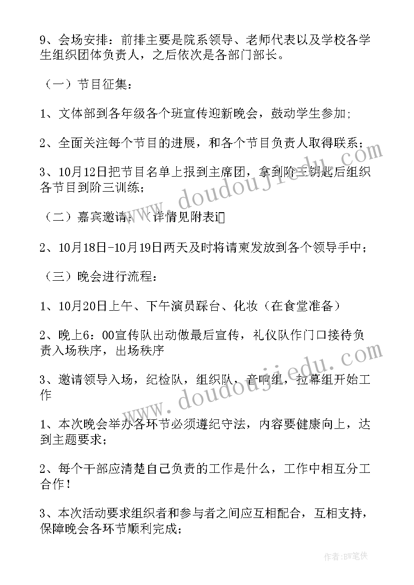 学校迎新晚会策划活动方案(精选6篇)