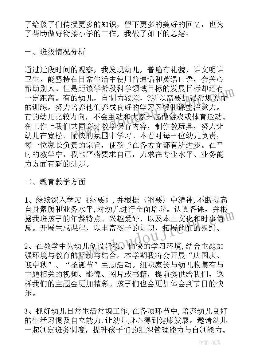 最新大班配班上学期工作计划(模板5篇)