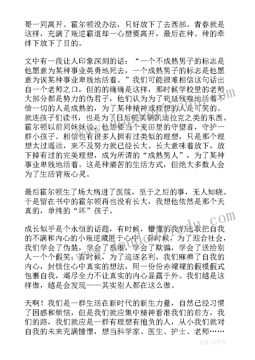 最新麦田里的守望者的心得体会(通用5篇)