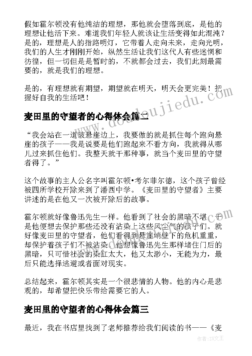 最新麦田里的守望者的心得体会(通用5篇)