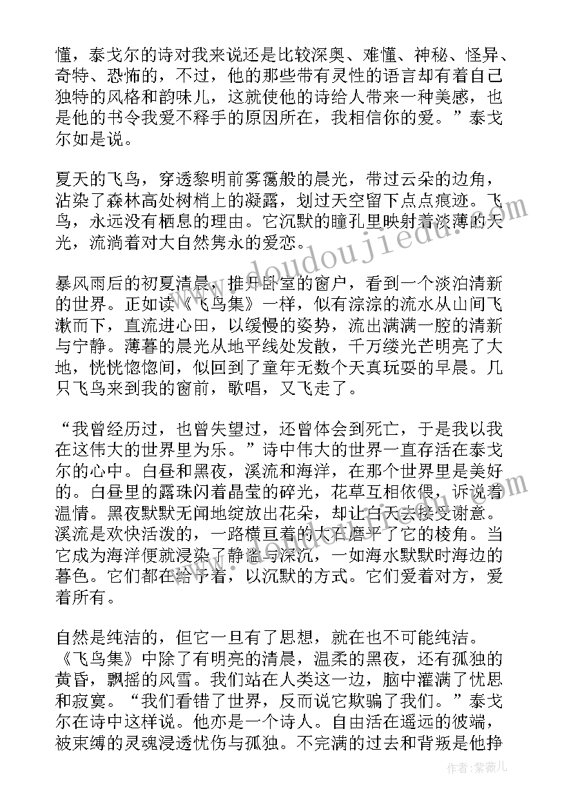 2023年飞鸟集心得体会(优质6篇)