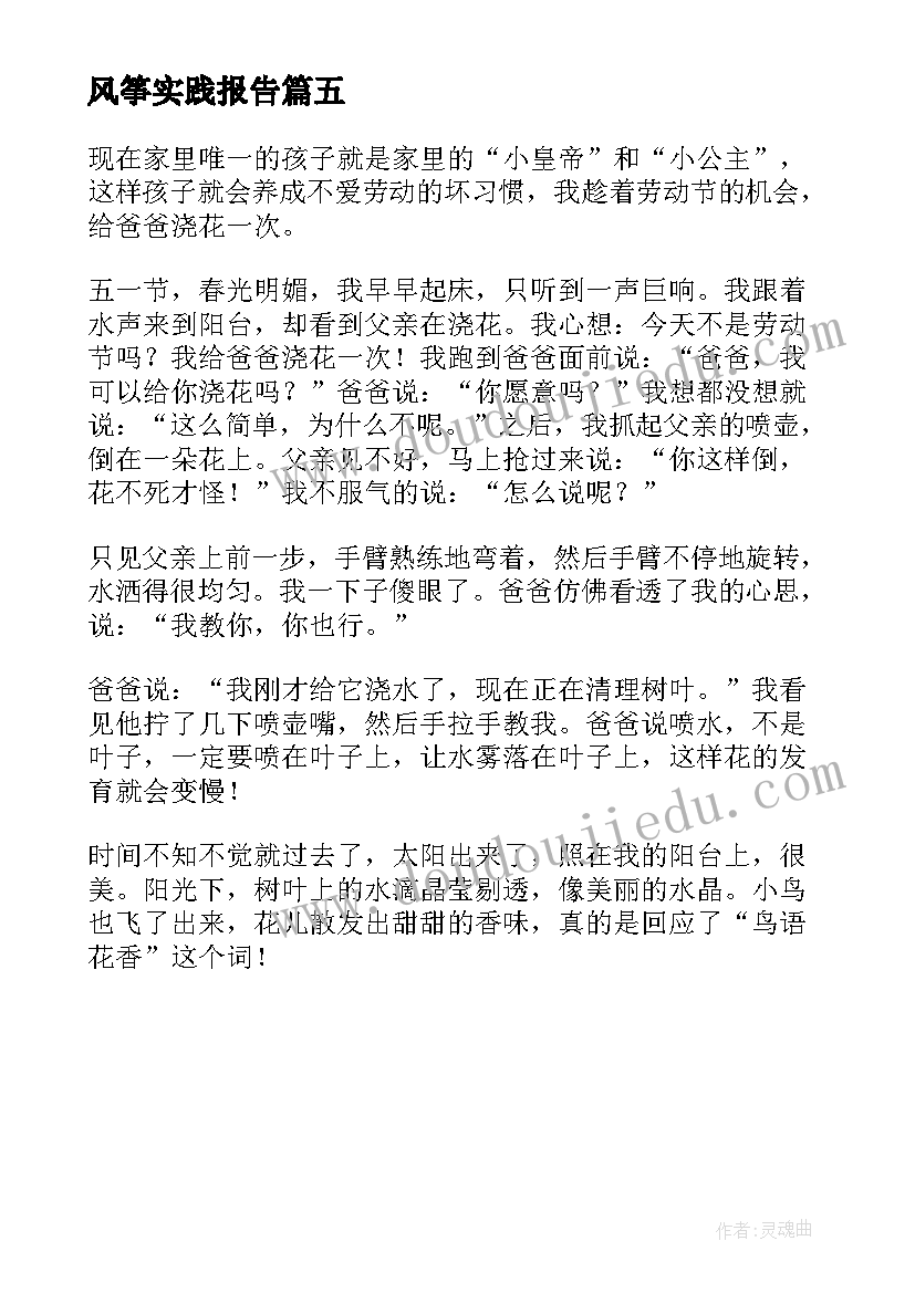 2023年风筝实践报告(模板5篇)