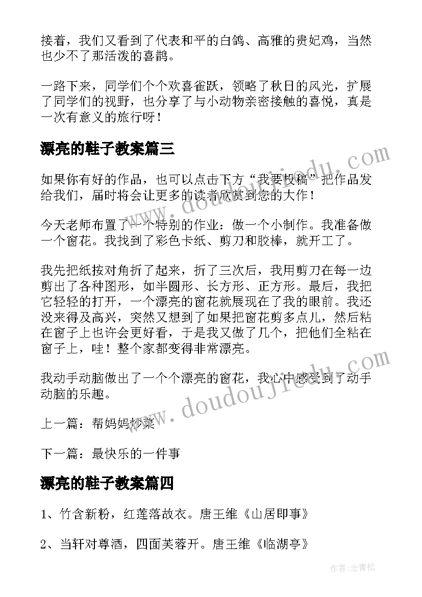 最新漂亮的鞋子教案(模板6篇)