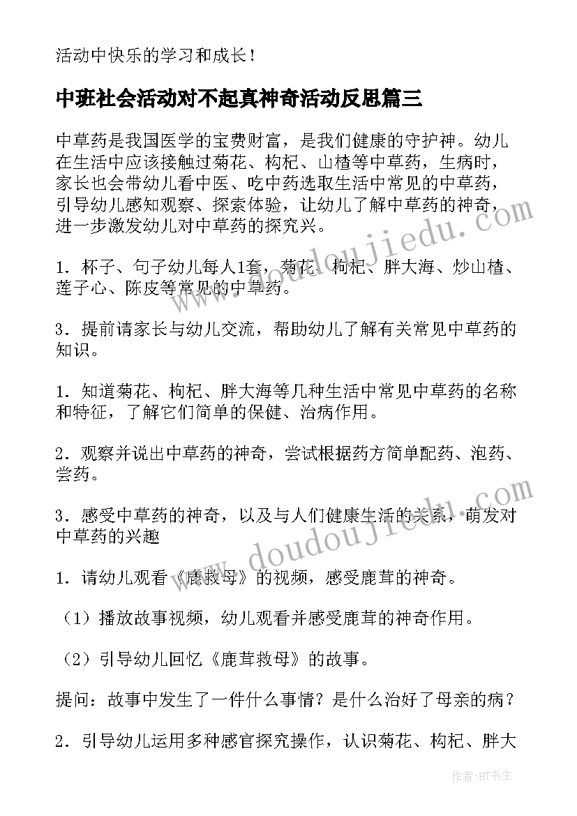 最新中班社会活动对不起真神奇活动反思 幼儿园大班美术教育教案神奇的叶子含反思(优质5篇)