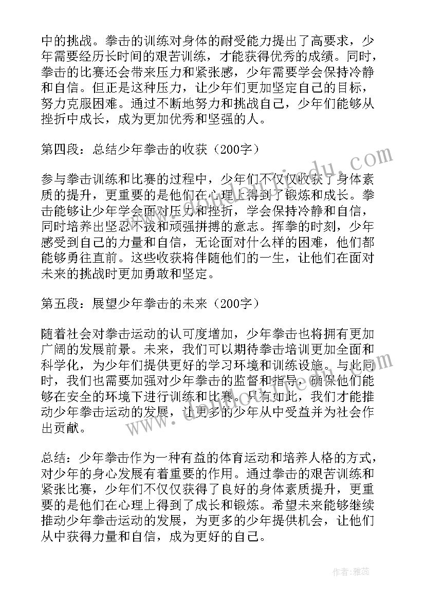 少年气的英子 少年拳心得体会(大全10篇)