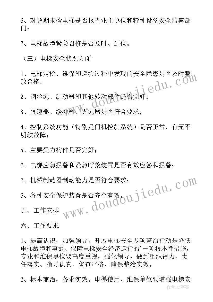 电梯安全检查工作总结报告(优秀5篇)