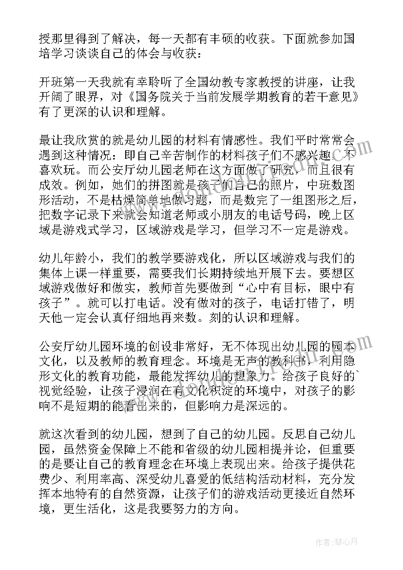 2023年幼儿园教师国培心得体会(大全6篇)