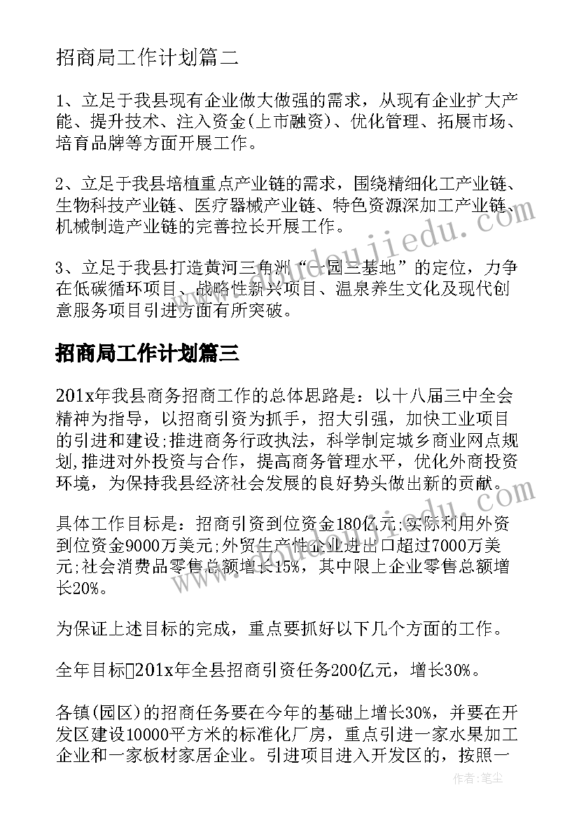 招商局工作计划 招商局个人工作计划(精选5篇)