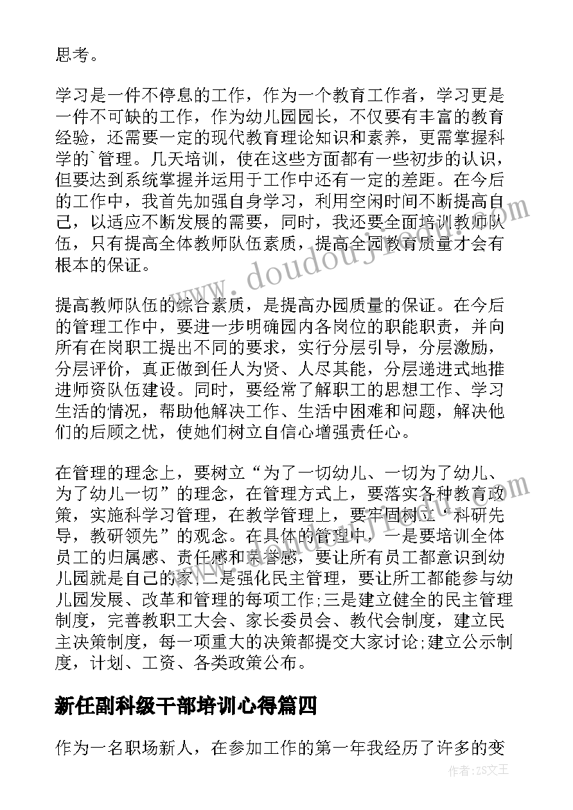 2023年新任副科级干部培训心得(优质7篇)