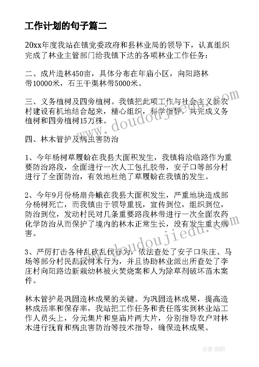 2023年工作计划的句子(优秀7篇)