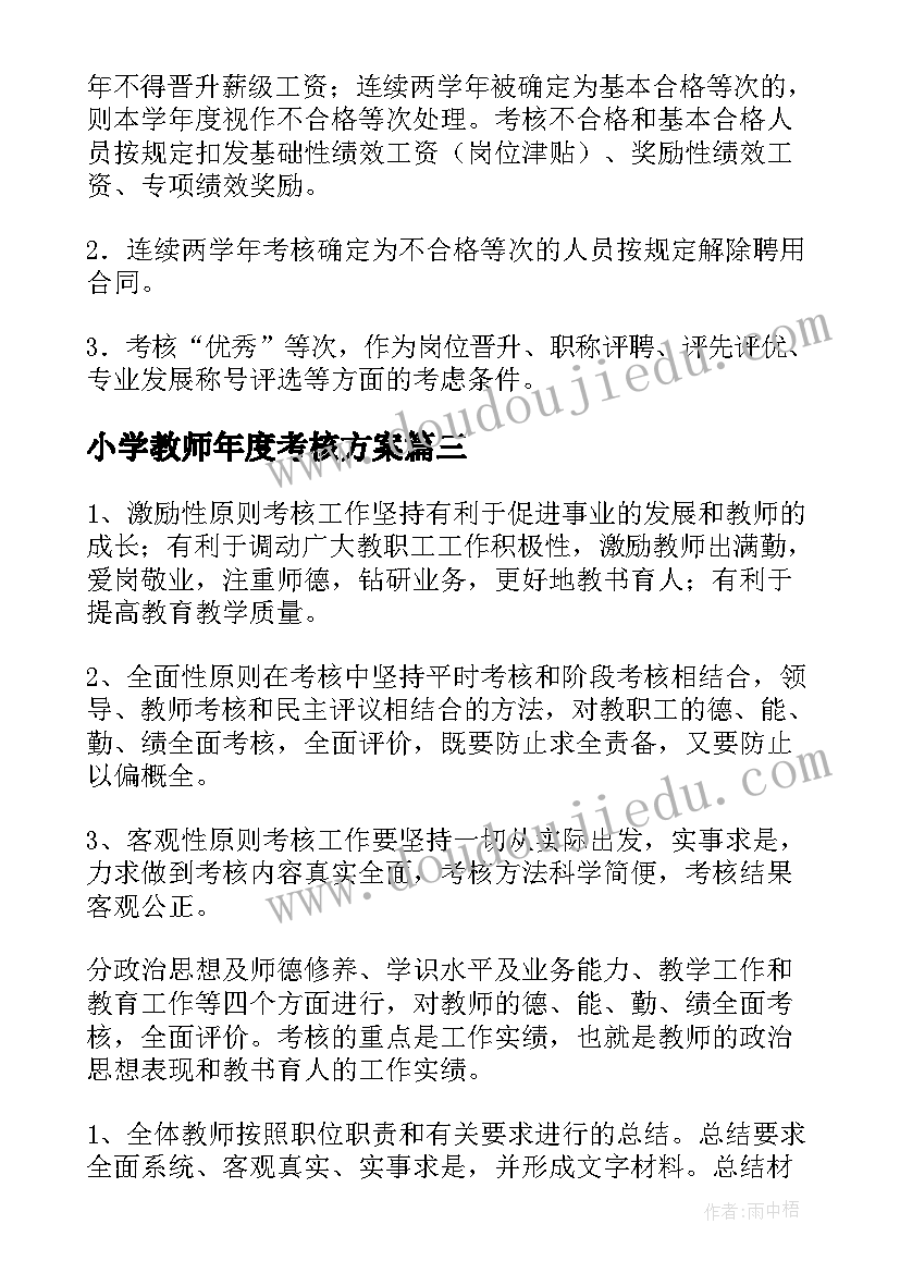 小学教师年度考核方案 小学教师年度考核实施方案(精选5篇)