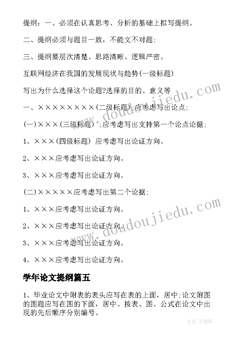 2023年学年论文提纲 学年论文提纲格式要求(通用9篇)