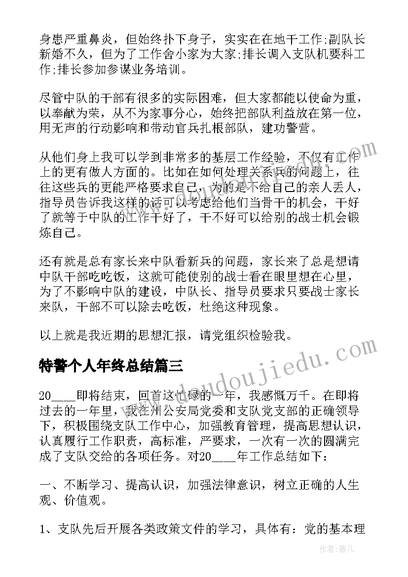 特警个人年终总结(实用5篇)