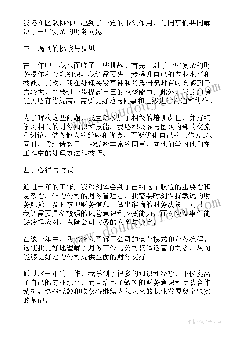 出纳年终工作总结个人(优质5篇)