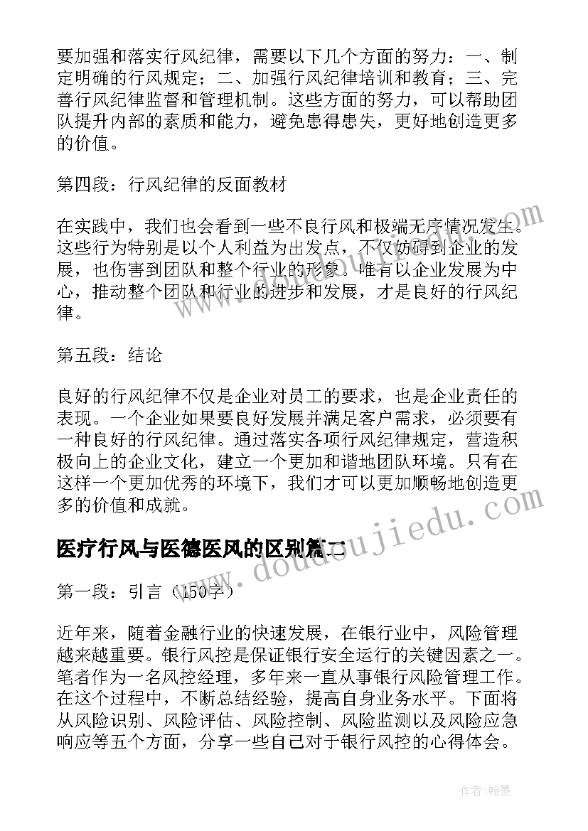 医疗行风与医德医风的区别 行风纠风心得体会(优质10篇)