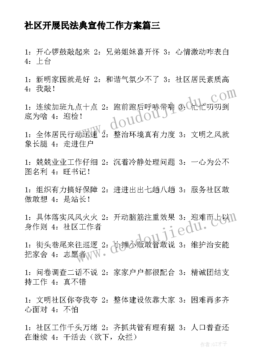 2023年社区开展民法典宣传工作方案(汇总5篇)