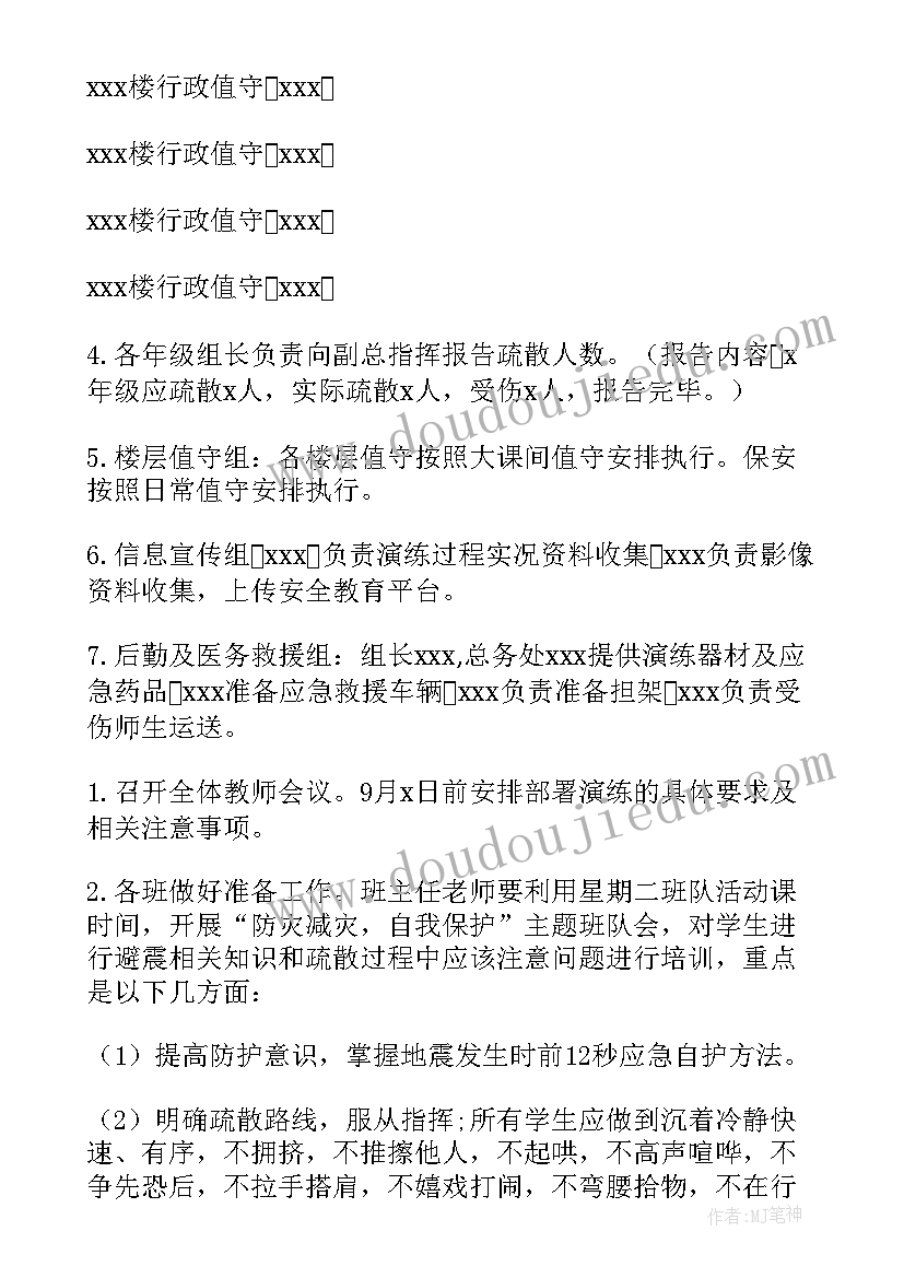 2023年地震应急疏散演练点评评语 学校地震应急疏散演练方案(大全5篇)