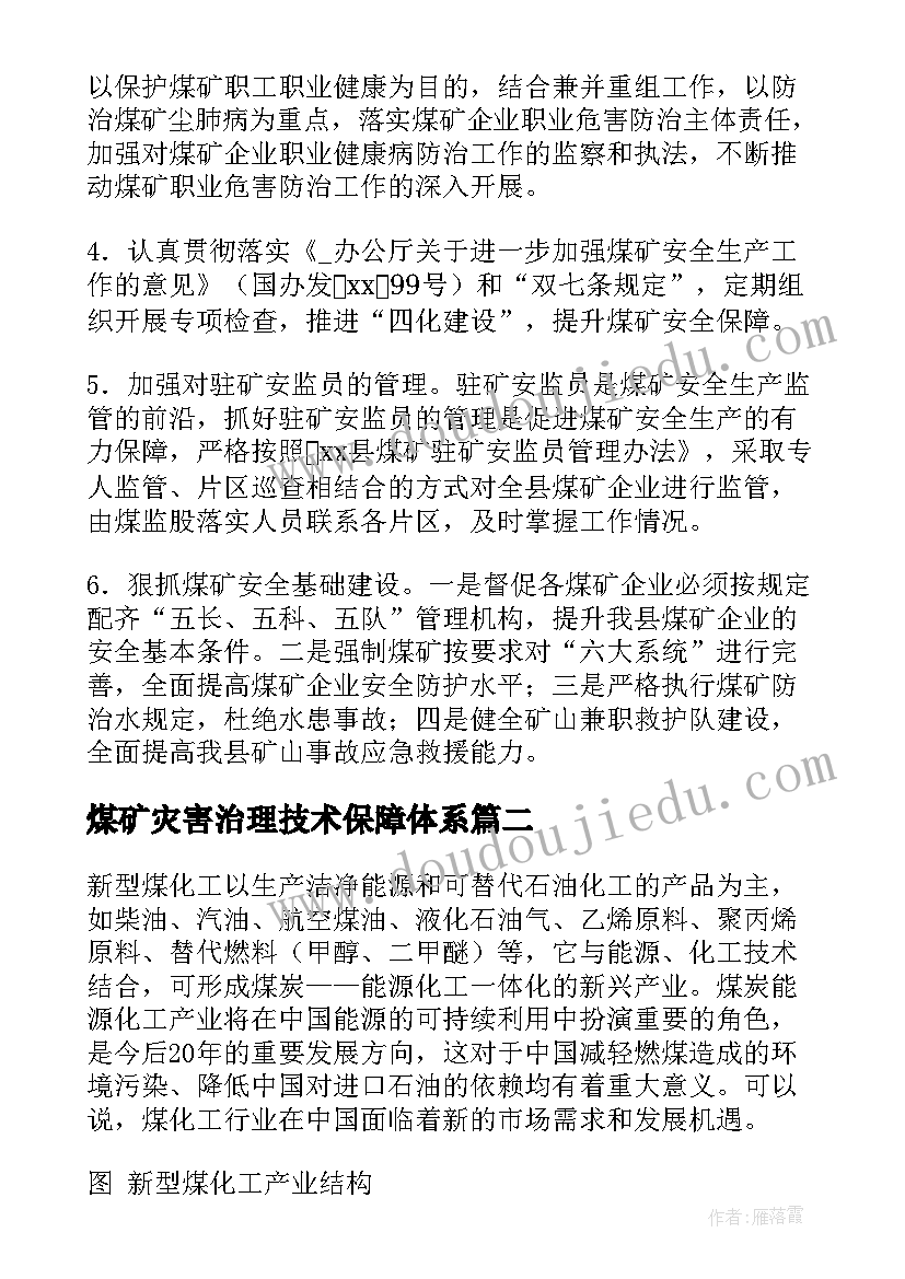 最新煤矿灾害治理技术保障体系 新型煤化工工作计划(大全7篇)