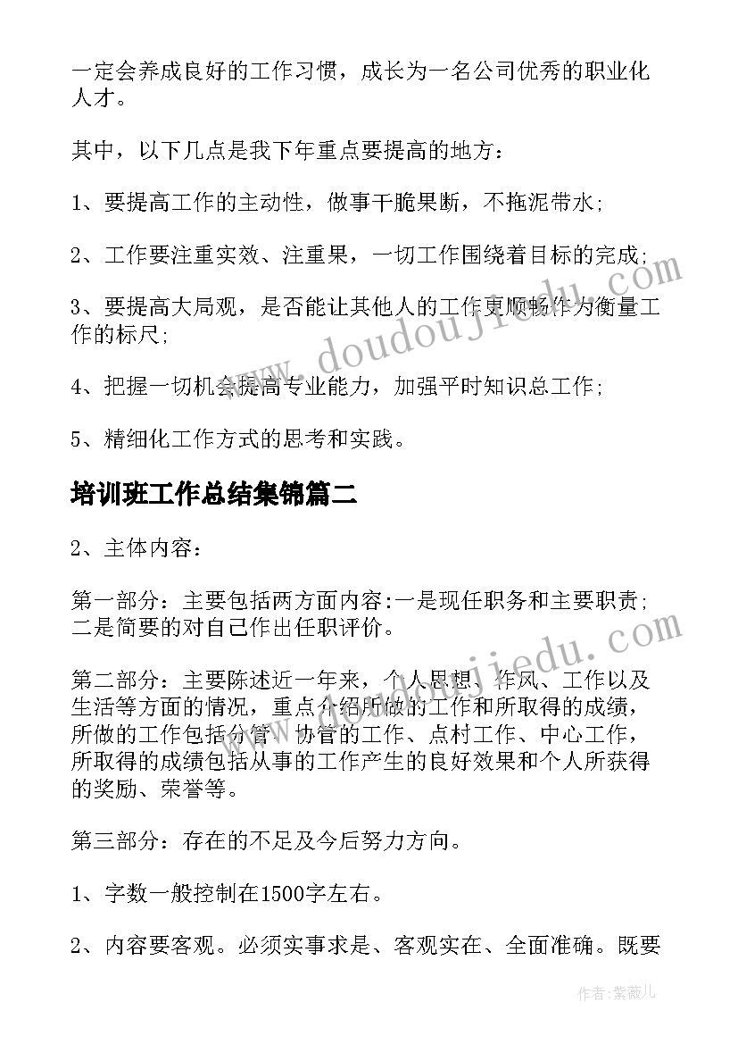 2023年培训班工作总结集锦(精选5篇)