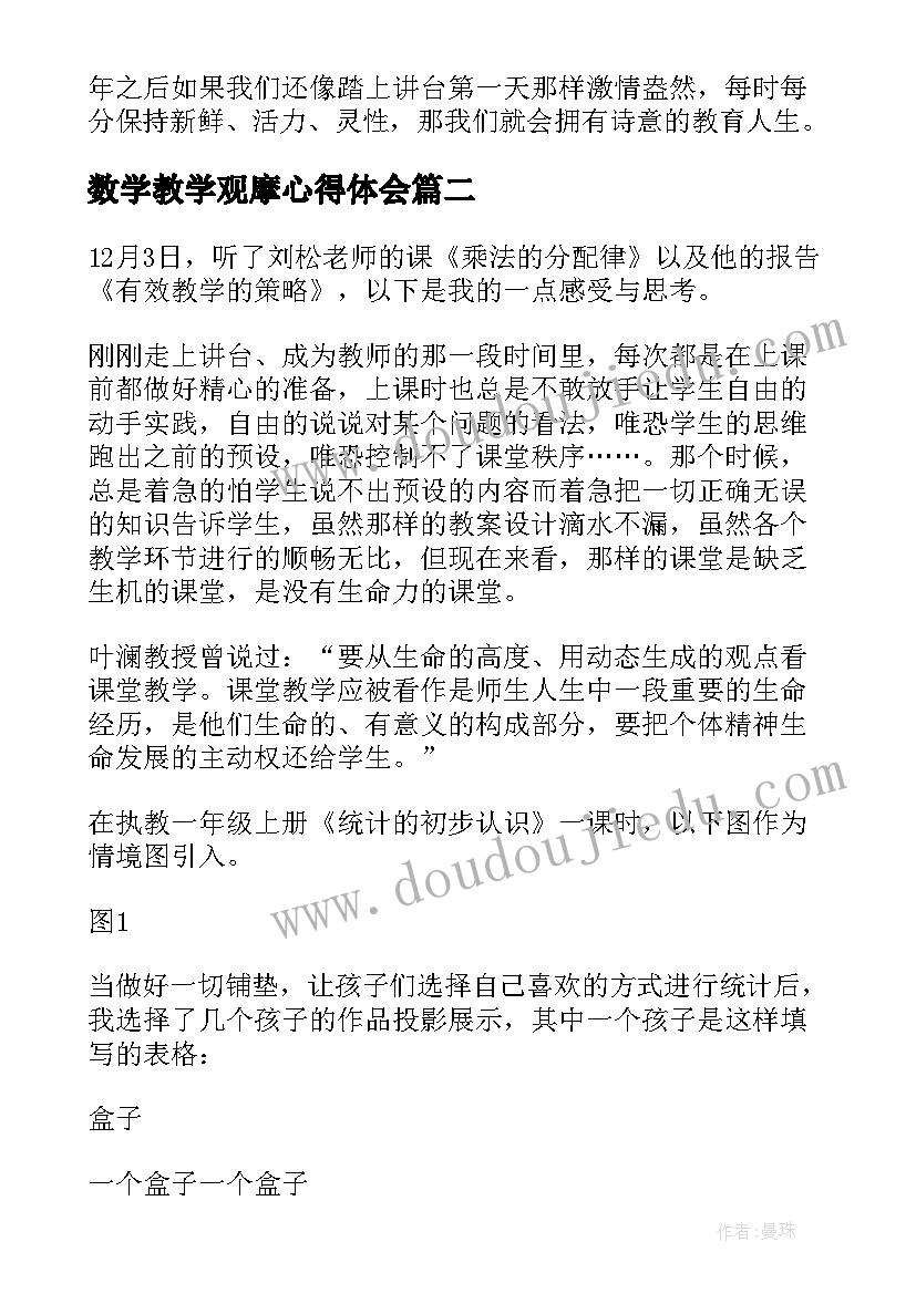 最新数学教学观摩心得体会 小学数学教学观摩研讨会心得(优秀5篇)