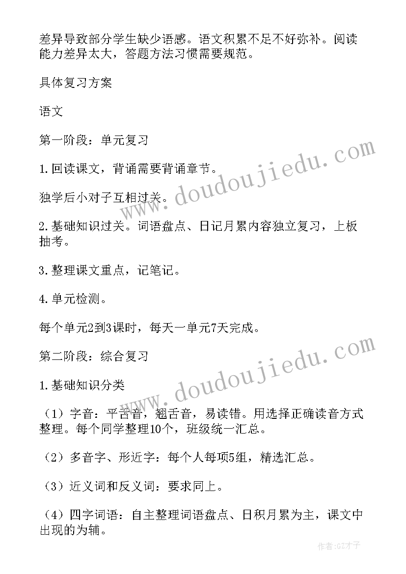 2023年六年级英语期末复习计划 六年级期末复习计划(通用5篇)