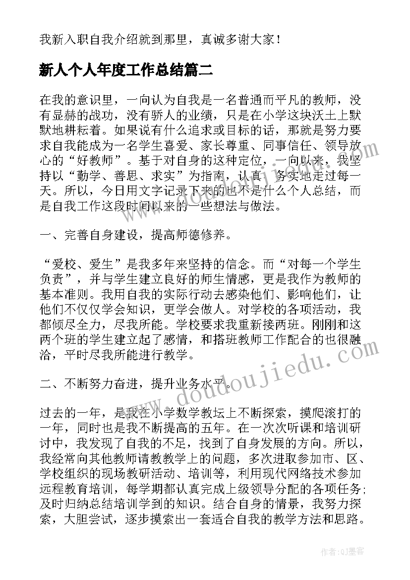 2023年新人个人年度工作总结(大全5篇)