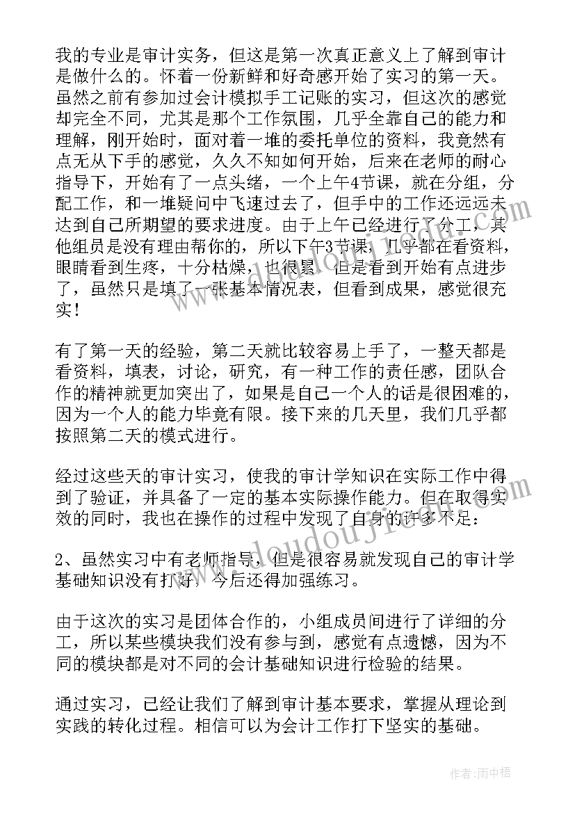 审计学实践报告总结 审计助理大学生实习报告(汇总7篇)