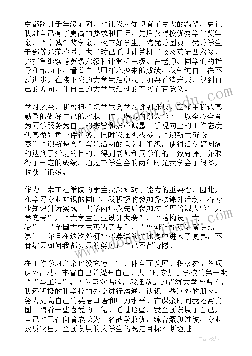 励志奖学金的个人申请书 个人奖学金申请书(优秀6篇)