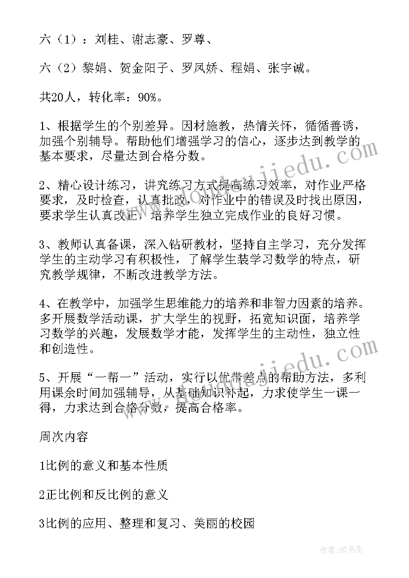 小学六年级数学教学工作总结 六年级下学期数学教学计划(模板7篇)