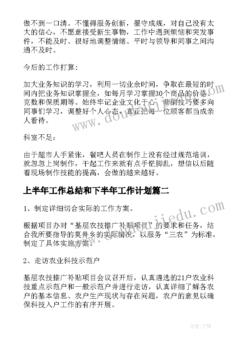 最新上半年工作总结和下半年工作计划(通用6篇)