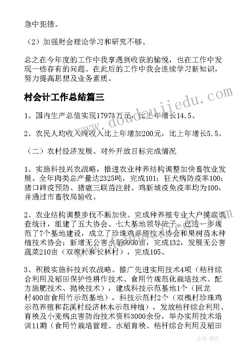 2023年村会计工作总结 会计部门年度个人总结(大全7篇)