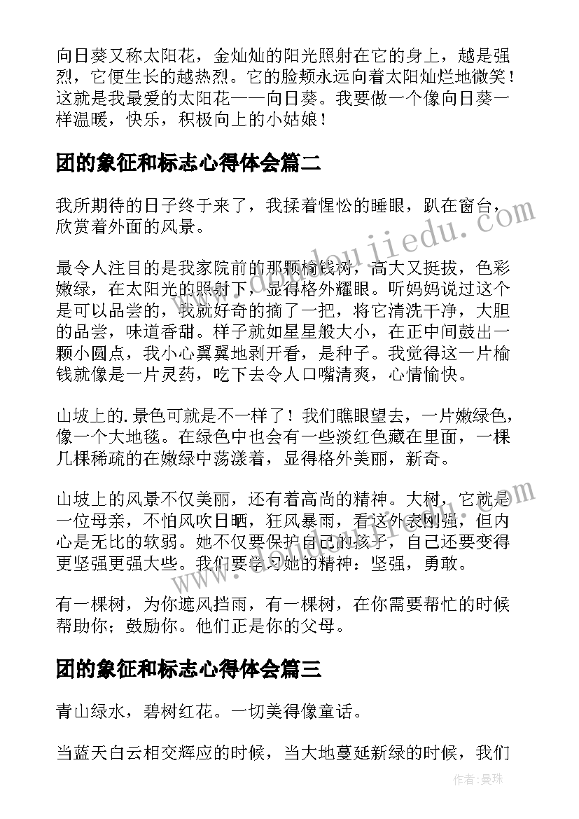 团的象征和标志心得体会(通用7篇)