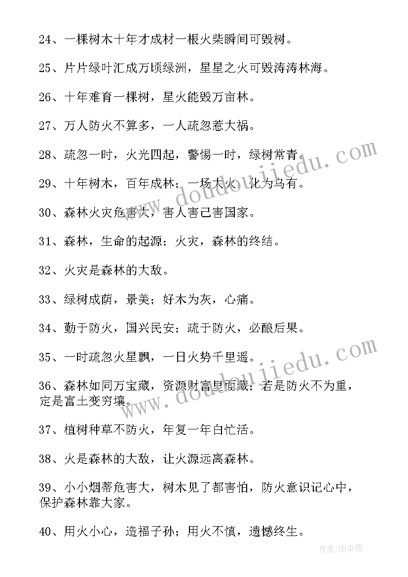 2023年森林防火标语短句(实用10篇)