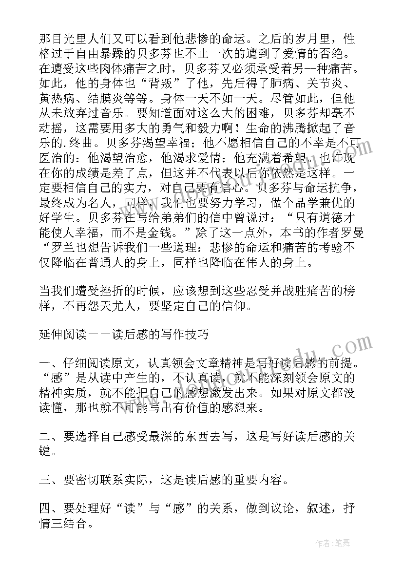 2023年名人传贝多芬传读后感(汇总5篇)