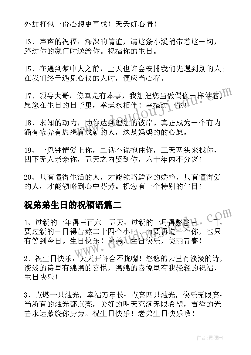 2023年祝弟弟生日的祝福语 弟弟生日祝福语(精选6篇)