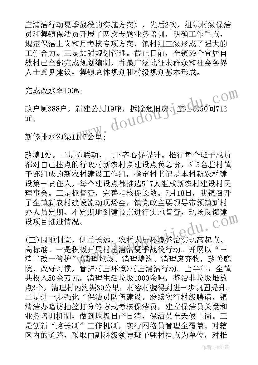 2023年人居环境工作部署会议 农村人居环境整治工作半年总结(精选5篇)