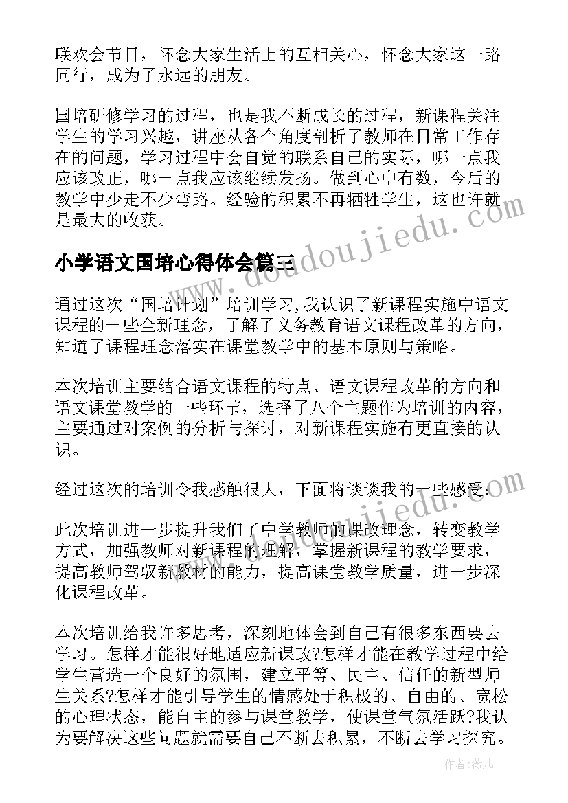 2023年小学语文国培心得体会(实用5篇)